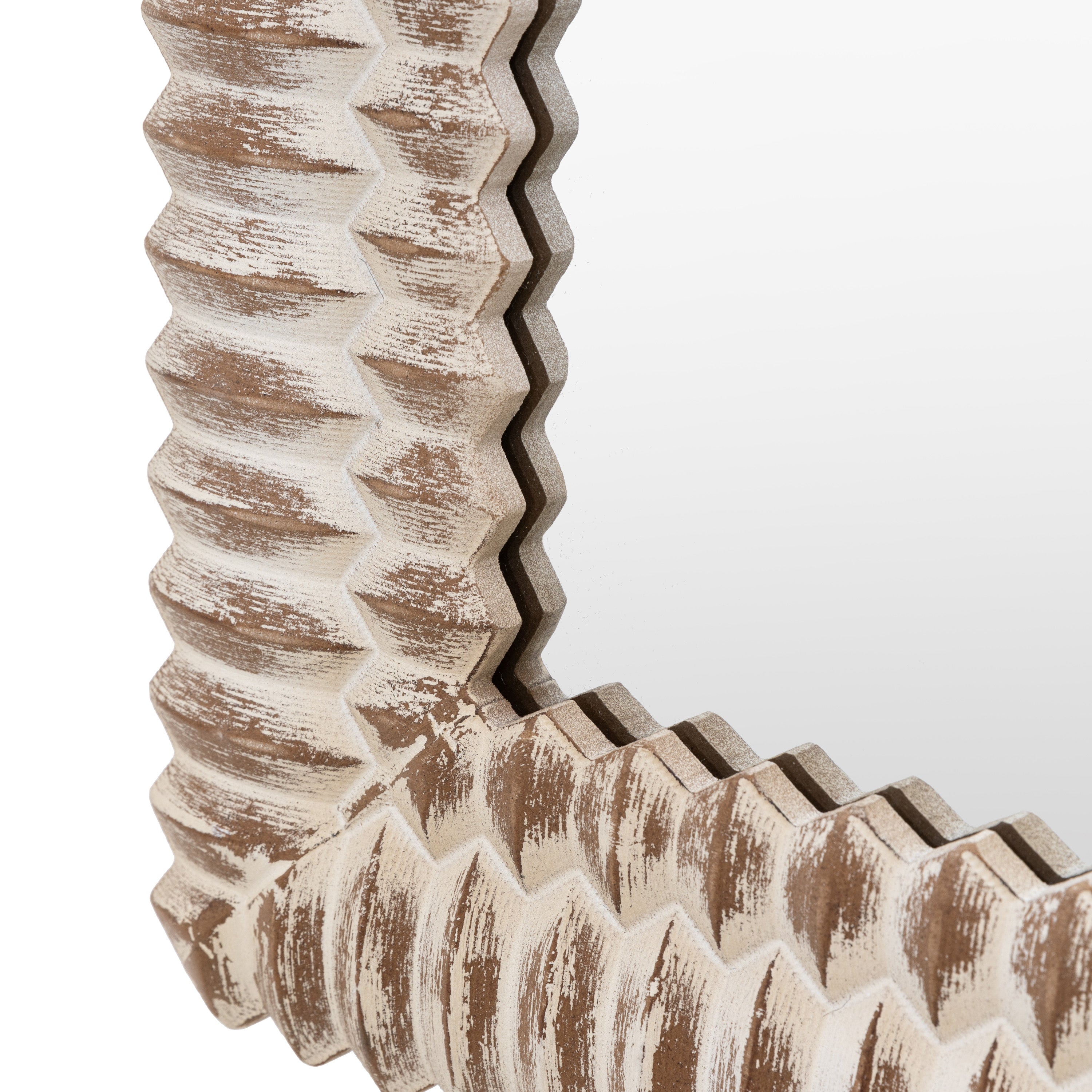 Chambery Arch White Wash Full Length Leaner Mirror